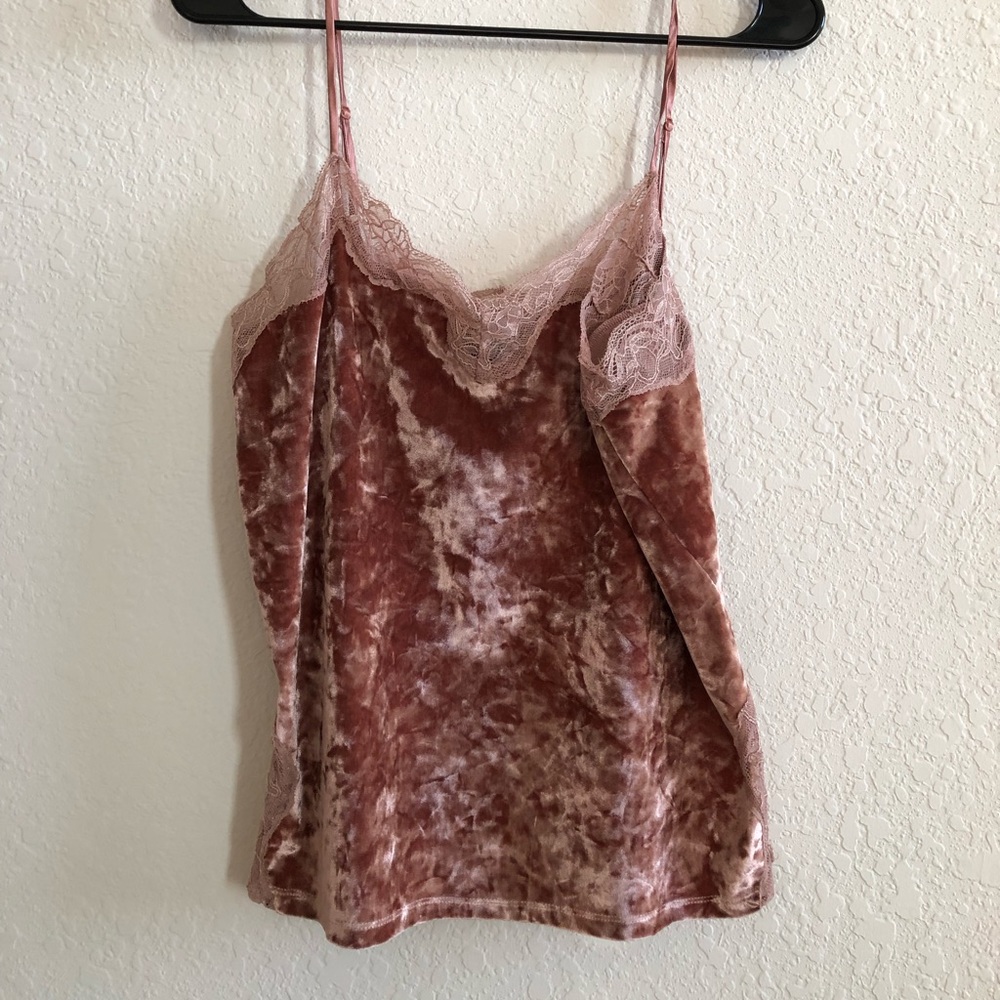 Pink Velvet and Lace Cami